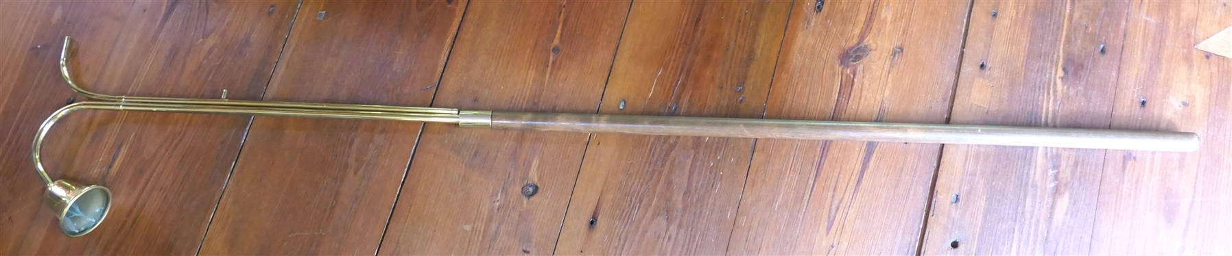Brass and Wood Candle Lighter - Measures 55" Long 