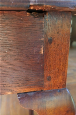 19th Century Walnut Gate Leg Drop Leaf Table - Claw Feet - Pegged Construction - Table Measures 28 3/4 Tall 47 1/2 by 18 -Leaf Measures 17 3/4 - One Leaf is Off and Pictured Separately 