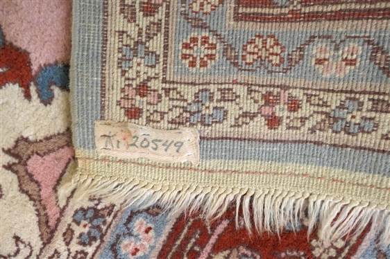 Hand Knotted Wool Serapi Pattern Rug - Rust, Coral, Tan, and Blue - Clean - Rug Measures 150 By 109 