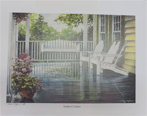 Southern Comfort by William Mangum - Artist Signed and Numbered Print - Number 80/500 - in Original Folder with Certificate of Authenticity -Unframed Print Measures 17 1/4 by 22 