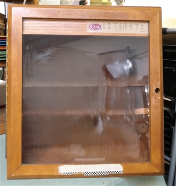 Case XX Knife Display Case - Wood Slanted Case with 1 Shelf Inside - Plexiglass Door - Case Measures 20 1/2 Tall 19 by 16 and the Deepest Point