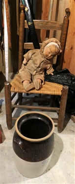 Handmade Child''s Ladderback Chair - Crocks - Antiques