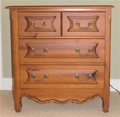 Habersham Plantation 3 Drawer Pine Chest - 3 Dovetailed Drawers with Paneled Fronts - Raised Panel Sides -Brass Tag in Top Drawer -  Chest Measures 32 1/2 Tall 31 by 20 1/4 