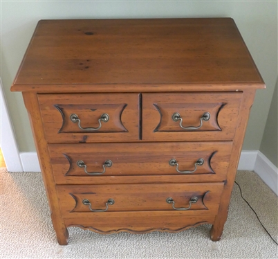Habersham Plantation 3 Drawer Pine Chest - 3 Dovetailed Drawers with Paneled Fronts - Raised Panel Sides -Brass Tag in Top Drawer -  Chest Measures 32 1/2 Tall 31 by 20 1/4 