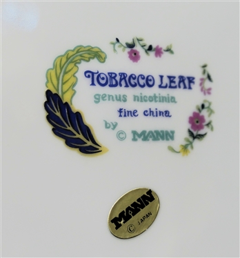 2 Tobacco Leaf genus nicotinia Fine China Plates by Mann with Original Stickers - Plates are a10 1/2 Across