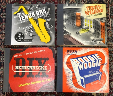 4 Record Sets - Teddy Wilson and His All Stars - 4 Records, "Tenor Sax" Album 2 -  4 Records, "Boogie Woogie Music" No. 137 - 6 Records, and Beiderbeck - C-29 - 4 Records