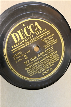 Record Library with 12 Records - Artists and Labels include - Cosmo, Joe Davis, Gennett - Walter Thomas, Bullet - Francis Craig, Musicraft, Columbia, and MGM