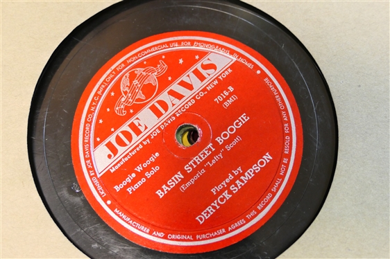 Record Library with 12 Records - Artists and Labels include - Cosmo, Joe Davis, Gennett - Walter Thomas, Bullet - Francis Craig, Musicraft, Columbia, and MGM
