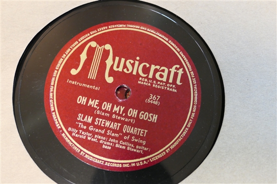 Record Library with 12 Records - Artists and Labels include - Cosmo, Joe Davis, Gennett - Walter Thomas, Bullet - Francis Craig, Musicraft, Columbia, and MGM