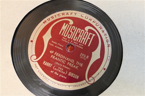 Record Library with 12 Records - Artists and Labels include - Cosmo, Joe Davis, Gennett - Walter Thomas, Bullet - Francis Craig, Musicraft, Columbia, and MGM