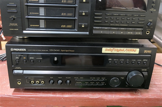 Pioneer Stereo Equipment - CT - W404R Double Cassette Deck, PD-TM3 Multi Player CD Player, and VSX - D606S - Digital Sensor Processor - Receiver - With Remotes and Instruction Manuals