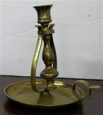 Gimbaled Brass Candle Stick - 7 Tall - Swings and Can be Carried or Hung 