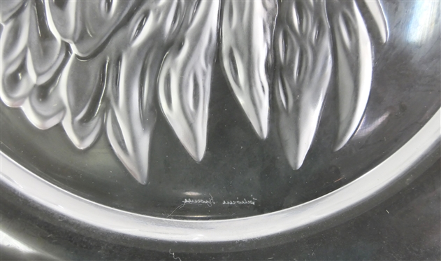 2 Lalique Annual Plates - 1973 Petit Geai (Jayling) and 1974 Sous D''Argent (Silver Pennies)
