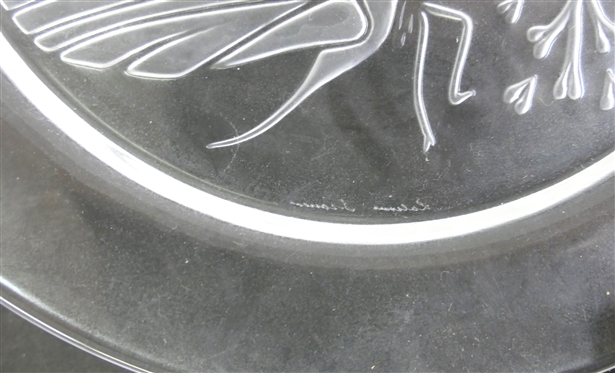 2 Lalique Annual Plates - 1971 Hibou (Owl) and 1969  Papillon (Butterfly)