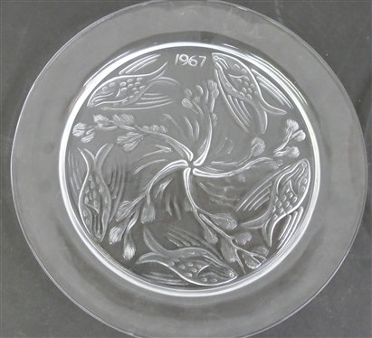 2 Lalique Annual Plates - 1967 Ballet De Poisson (Fish Ballet) and 1968 Gazelle Fantasie (Gazelle Fantasy)