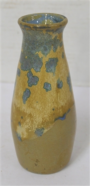 Smaller Pisgah Forest Vase - Light Yellow and Light Blue/ Green Glaze - Stamped on Bottom - Vase is 6 Tall 