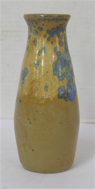 Smaller Pisgah Forest Vase - Light Yellow and Light Blue/ Green Glaze - Stamped on Bottom - Vase is 6 Tall 
