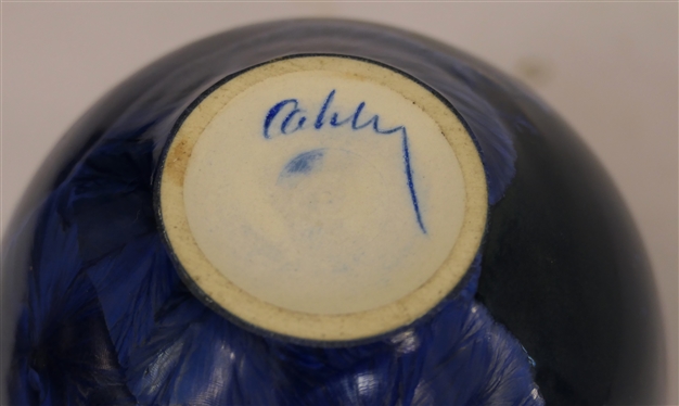Beautiful Sid Oakley Brilliant Blue Crystalline Pottery Vase - 6 Tall - Signed Oakley - Sid Oakley 1932 - 2004 - Granville County / Creedmoor, NC 