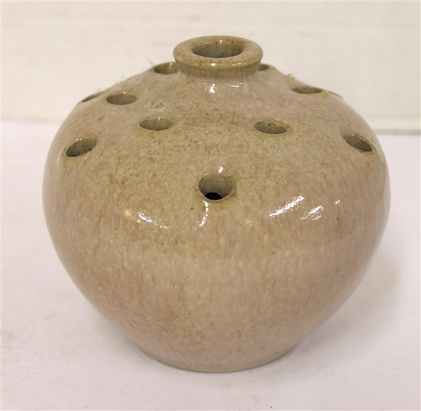 Pinewood Pottery Pansy Pot - Flower Frog Vase - Dated May 30, 1940 Fairhope, Ala - EH - Hand Made by Pottery Edith Harwell - Fairhope, Alabama and Charlotte, NC - Vase is 4" Tall