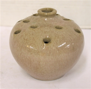 Pinewood Pottery Pansy Pot - Flower Frog Vase - Dated May 30, 1940 Fairhope, Ala - EH - Hand Made by Pottery Edith Harwell - Fairhope, Alabama and Charlotte, NC - Vase is 4 Tall