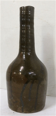 Hand Made Pine State Pottery Bottle / Vase - Unusual Form - Signed on Bottom - Pine State Pottery - Sanford, NC - Vessel is 12 1/2 Tall 