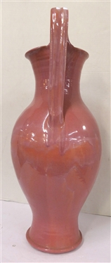 Very Large Seagrove North Carolina Rebecca Pitcher - Pink Glaze - Unsigned -Attributed to A.R. Cole -  Pitcher is 23 Tall to Top of Handle 