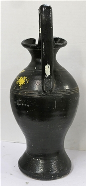 Larger North Carolina Pottery Rebecca Pitcher - Incised Rings - Very Heavy - Pitcher Has Been Painted Over - Measures 24 to Handle 