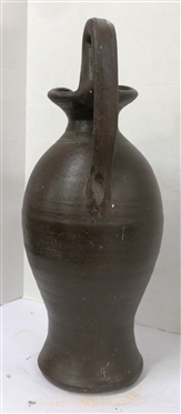 Large North Carolina Pottery Rebecca Pitcher - Dark Brown Glaze  4 Incised Near Bottom Under Handle -Vessel Has Intentional Hole in Bottom Center - Measures 21 1/2 Tall - 