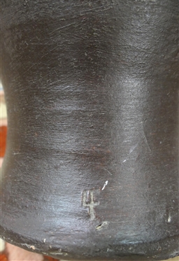 Large North Carolina Pottery Rebecca Pitcher - Dark Brown Glaze  4 Incised Near Bottom Under Handle -Vessel Has Intentional Hole in Bottom Center - Measures 21 1/2 Tall - 