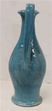North State Pottery Rebecca Pitcher - Blue Glaze - Handmade by North State Pottery - Sanford, NC - 1939 - 1959 - Pitcher is 13 1/4 Tall - Small Glaze Flake Near Bottom Edge