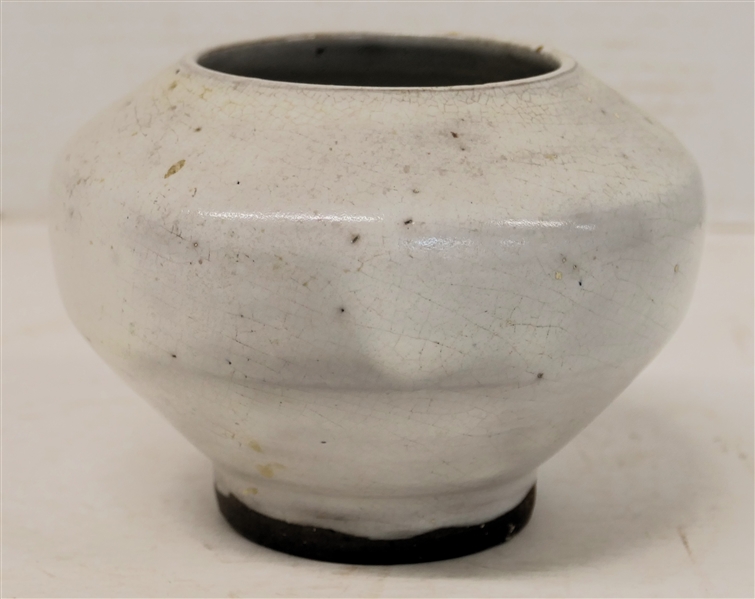 Jugtown Ware NC Pottery Bowl - White Glaze - Bowl is 3 3/4" Tall 5" Across