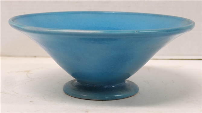 Shearwater Pottery Footed Bowl / Compote - Pretty Light Blue Glaze - Stamped Shearwater on Bottom of Foot - Bowl is 3 3/4 Tall 9 1/4 Across Top - Shearwater Pottery Ocean Springs, MS 