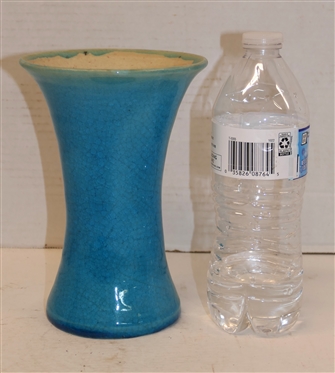 1947 Pisgah Forest Stephen - Blue Crackel Glazed Vase - White Speckled Interior - Vase is 7 Tall - Stamped 47 Stephen with Potter''s Wheel Mark 