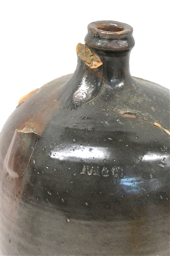 POE & Co Stamped Fayetteville, North Carolina Pottery Jug - 19th Century North Carolina Stone Jug - Missing Handle - Jug is 10 Tall  -  Edgar Allen Poe (1858 - 1934) Fayetteville, NC Potter
