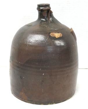 POE & Co Stamped Fayetteville, North Carolina Pottery Jug - 19th Century North Carolina Stone Jug - Missing Handle - Jug is 10 Tall  -  Edgar Allen Poe (1858 - 1934) Fayetteville, NC Potter