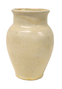 Pisgah Forrest 1933 White Glazed Vase - 6 1/2 Tall - Stamped 1933 Pisgah Forest 