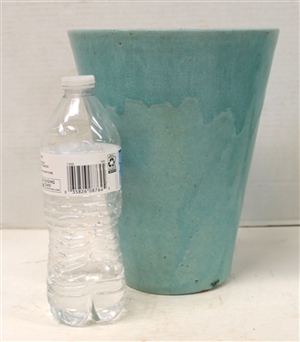 Large 1939 -1959 Handmade by North State Pottery Turquoise Vase - 9 1/2 Tall 7 1/2 Wide at Top - Chip At Top Edge - See Photo - Stamped on Bottom 