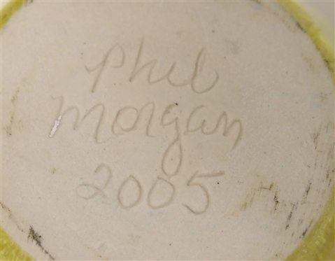 Happy Yellow Phil Morgan 2005 Crystalline Art Pottery Small Vase - 4 1/2 Tall - Signed Phil Morgan 2005 
