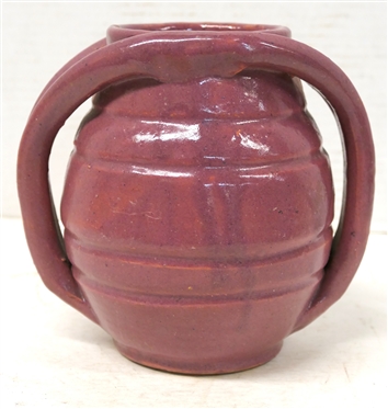 Rainbow Pottery Sanford, NC  Handmade Apothecary Jar - Double Handles - Mulberry Pink Glaze - Jar is 6 Tall 