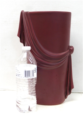 1930''s Weller Ragenda Mulberry Vase 12 tall - Mulberry Glaze with Draped Decoration - Signed Weller Potter on Bottom 