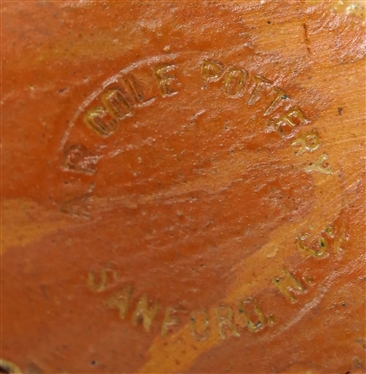 3 A.R. Cole - North Carolina Pottery Flower Frog Vases - All Stamped A.R. Cole Pottery Sanford, N.C. - Each is approx. 4 Tall - Darkest Brown Glazed Has Small Chip on Top Edge 