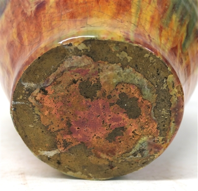 1930''s Rainbow / A.R. Cole - North Carolina Pottery Vase - Unsigned - Very Colorful Glaze - Vase is 6 Tall 