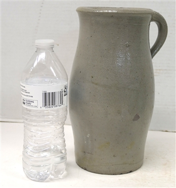 2 Quart North Carolina Pottery Salt Glazed Pitcher - Incised 2 - Pitcher is 10 tall - Hairline Cracks Around Bottom - See Photo
