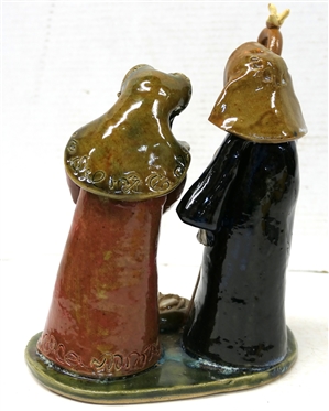 Crystal King Seagrove NC Art Pottery Nativity Sculpture  - Dated 2006 - 8 1/2 Tall 