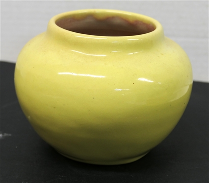 1936 Pisgah Forest - W.B. Stephen - Yellow Glazed Vase - 4 1/2 Tall 6 Across - Stamped on Bottom Pisgah Forest 1946 W.B. Stephen 1936