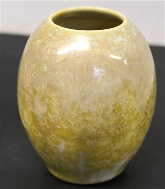 2 Pieces of Contemporary Pisgah Forest - North Carolina Art Pottery  - 6 3/4 Crystalline Vase - 1926 -  1995 Dated on Bottom and 4 Egg Vase - Not Dated - Stamped Pisgah Forest 