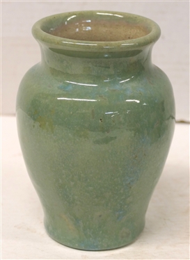 Asheville Craft Shop Circa 1930 Aunt Nancy Pottery Vase - Stamped on Bottom - Light Green Gloss Glaze - Vase is 6 Tall 