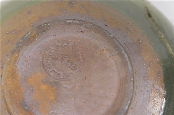 3 Pieces of Master Ben Owen Pottery - 4 Mug (Perfect), 3 1/2 Dish, and 6 1/2 Bowl with Repairs - All 3 Stamped Master Ben Owen Potter 