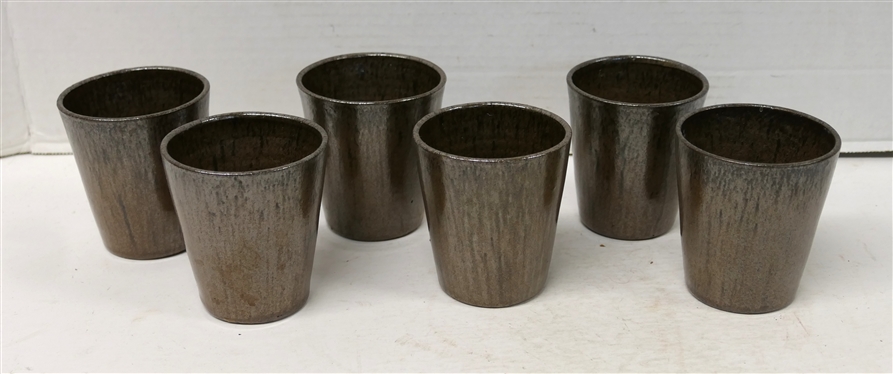 6 - A.R. Cole Pottery - Sanford, NC - Pottery Tumblers - 3 Tall 3 Wide - All Stamped on Bottoms 