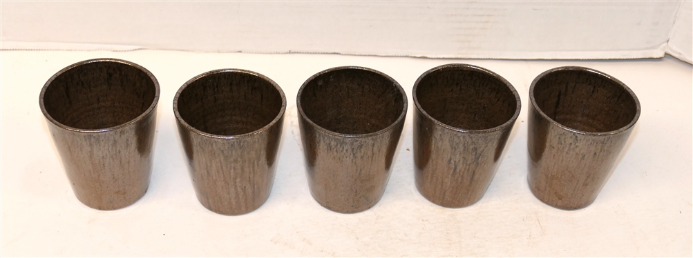 6 - A.R. Cole Pottery - Sanford, NC - Pottery Tumblers - 3 Tall 3 Wide - All Stamped on Bottoms 